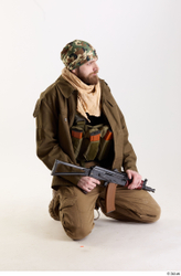 Whole Body Weapons-Rifle Man Pose with machine rifle White Army Athletic Bearded Studio photo references